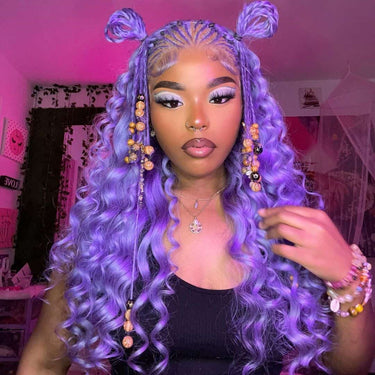 Megalook New Light Lavender Wig Straight/Body Wave Human Hair Wigs 13x4 Transparent HD Lace Wigs