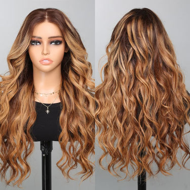 {Super Sale} Megalook 5X6 Lace Cashew Brown Mix Wig 100% Human Hair Warm Color