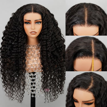 Megalook 5x5 Lace Closure Invisible Knots Deep Wave Natural Black Beginner Friendly