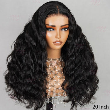 (Super Sale)Megalook Upgrade Salon Quality 6x5 Glueless Lace Pre Bleached Tiny Knots Ocean Wave  Double Drawn Natural Black Hair Wig