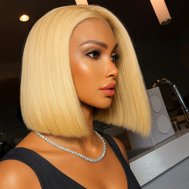 Megalook 6x5 Invisible Knots Glueless 613 Blonde Silky Straight Realistic Hairline Beginner Friendly