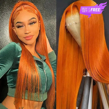 Megalook Bogo Free 30 inch Orange Limited Stock 13x4 Lace Front Straight Easy Wear Go Wigs
