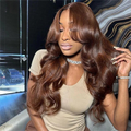 Dark Brown Wig With Curtain Bangs