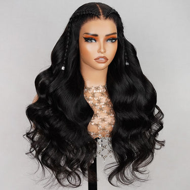 Megalook Pre-Braided Styles 10x6 Parting Max Pre Cut Transparent Lace Frontal Body Wave Glueless Wig Put On Wear Go Human Hair