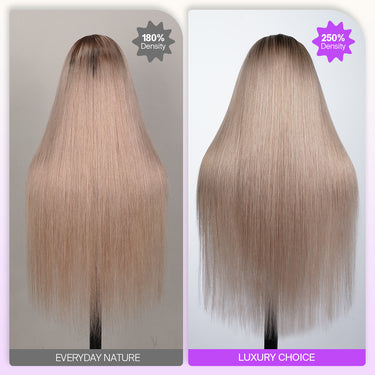 Ash Blonde 13x6 Wig 180% Density VS 250% Density