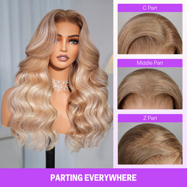 Ash Blonde Highlight 6x5 Wig Part Everywhere
