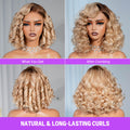 Ombre Ash Blonde Highlight Bob Wig Natural And Long-Lasting Curls