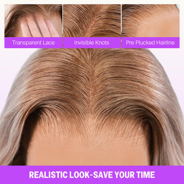 Ash Blonde Highlights on Brown Hair Wigs Realistic Look