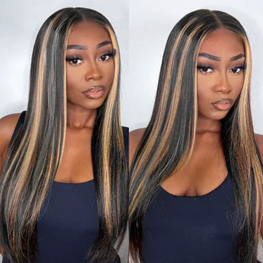 Megalook 13x4 Pre-All Glueless Balayage Straight Invisible Knots Breathable Cap