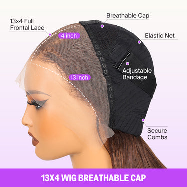 Brown Lace Front Wig Breathable Cap