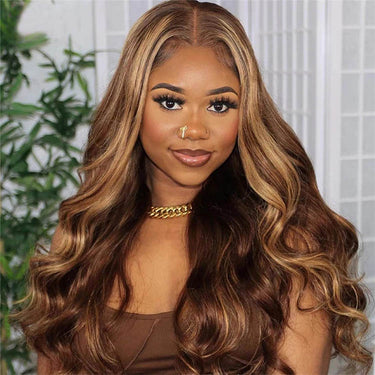 Piano Highlight Body Wave Lace Front Wig