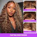 Piano Highlight Water Wave Lace Front Wig Part Everywhere