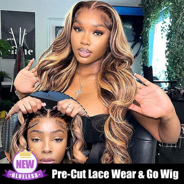 Pre Cut Lace | Upgrade Airy Cap 13X4/6X5 Piano Body Wave/Straight  Water Wave HD Lace Frontal Pre-plucked Glueless Wig