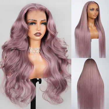 Lavender Purple Body Wave And Straight lace Front Wigs Real Show