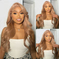 Milk Tea Brown Body Wave 13x6 Glueless Wig Model Show