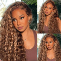Piano Highlight Water Wave Lace Front Wig Model Show