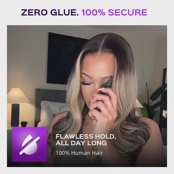 Platinum Blonde Balayage Highlight straight Wig &autoplay