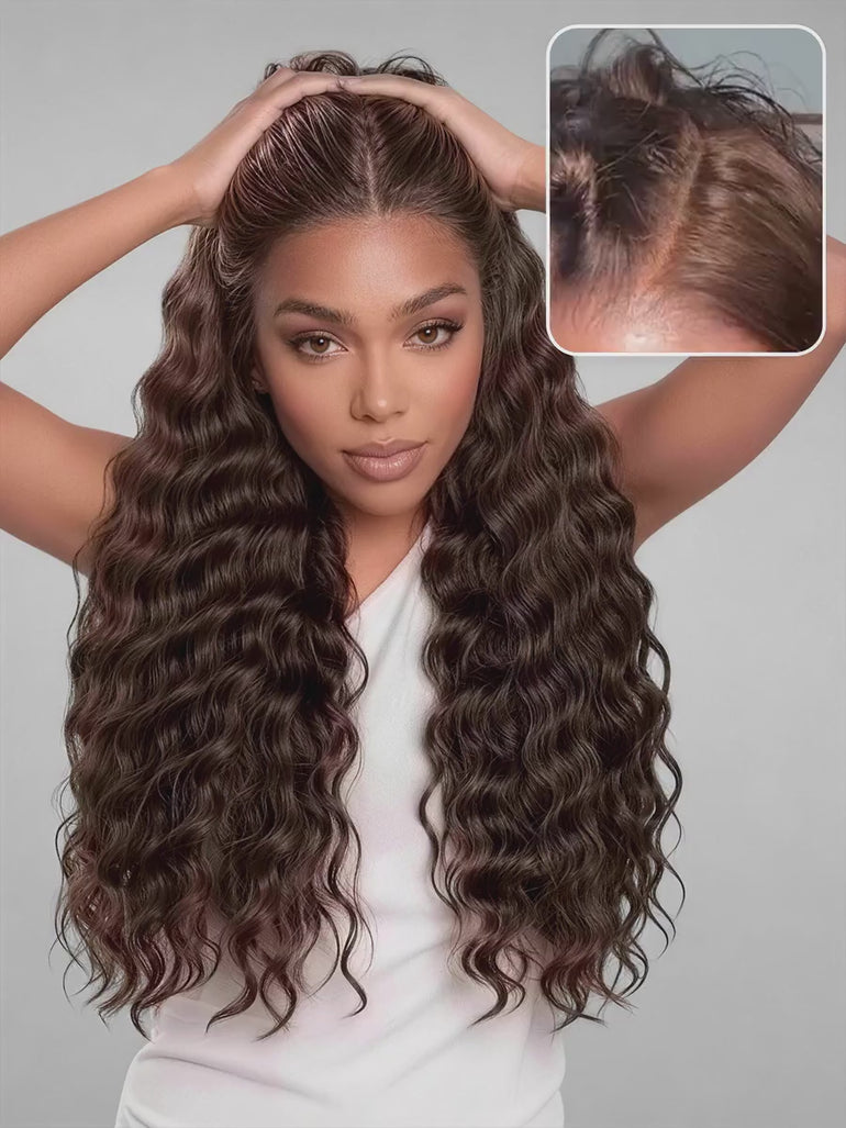 Dark Brown Bohemian Curly Glueless Wig &autoplay