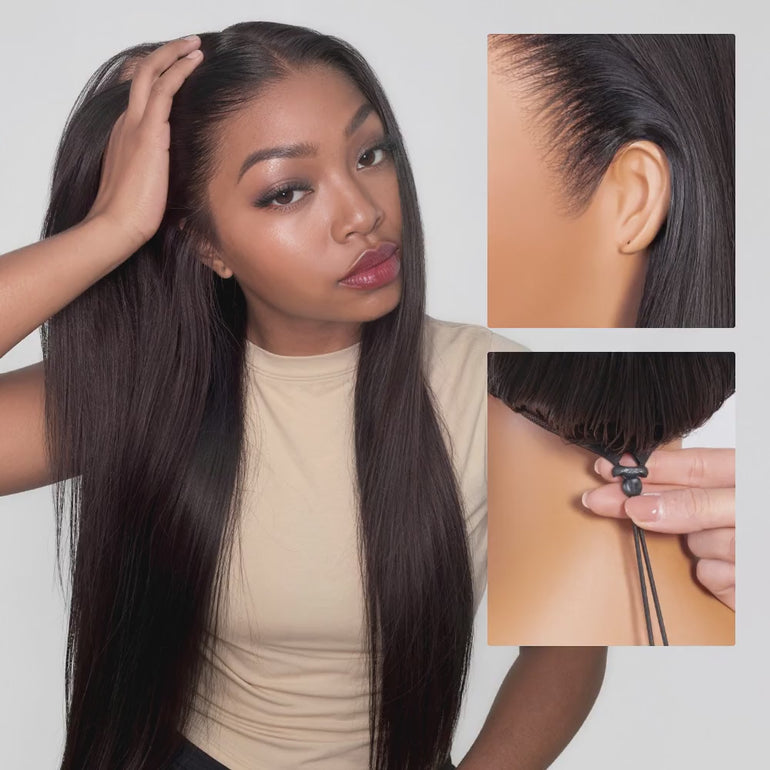  Natural Black Straight 13x6 Glueless Wig &autoplay