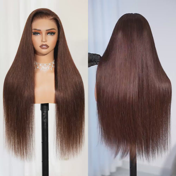#4 Dark Brown Straight 13x6 Three Go Glueless Wig &autoplay