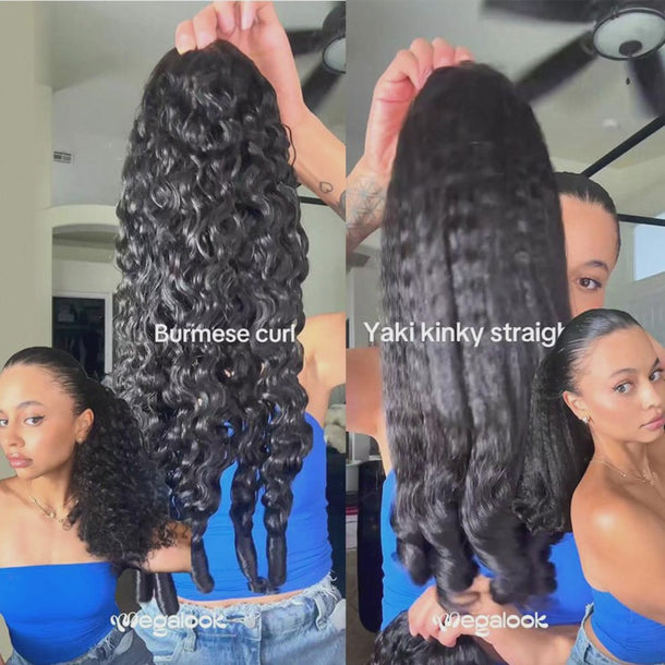 Burmese Curly Yaki Straight Ponytail Video