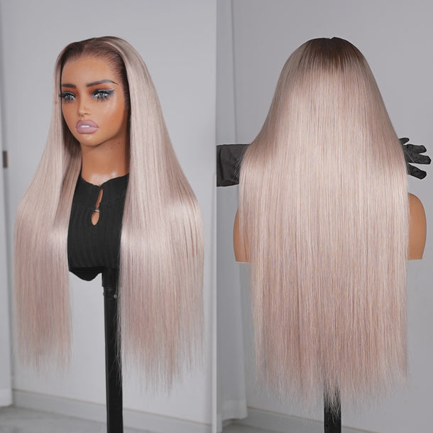 megalook ash blonde Straight Wig &autoplay