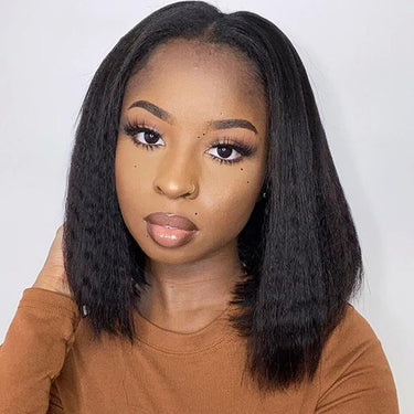 Megalook Glueless Yaki Straight Wig Upgrade V Part Wig No Leave Out Clip & Go