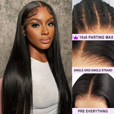 Glueless 10x6 Parting Max HD Lace Wig Pre Bleached Tiny Knots Body Wave Wig(No Code Needed)