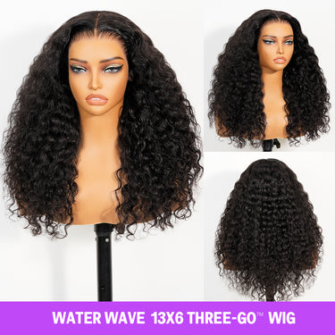 Megalook 13x6 Three-Go™ Glueless Wig Jerry Curly With Drawstring Natural Black Breathable Cap 100% Human Hair Wig
