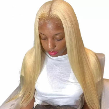 Megalook 13x4 Lace Front Wig honey Blonde 613 Wig Can Dye to Pink Blue Purple Silver Ginger Orange