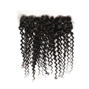 4x4/5x5/13x6/13x4 Transparent Lace Frontal Closure Brazilian Deep Wave Virgin Hair Ear to Ear Frontal Free Part