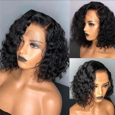 Megalook 13x4 Bob Wigs Deep Wave Curly Virgin Human Hair Lace Frontal Wigs