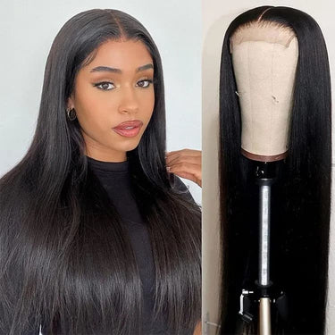 Megalook 4x4 Lace Closure Wig 180% Density Human Hair Wigs Transparent lace Pre-Plucked With Baby Hair