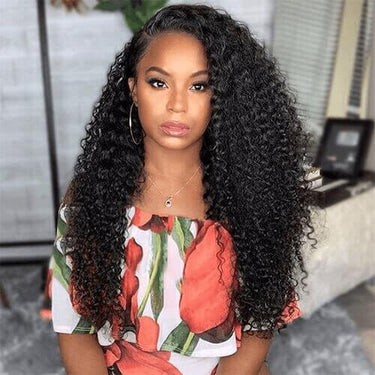 Megalook Kinky Curly 360 Lace Frontal Wig Preplucked Brazilian Curly Lace Wig With Baby Hair