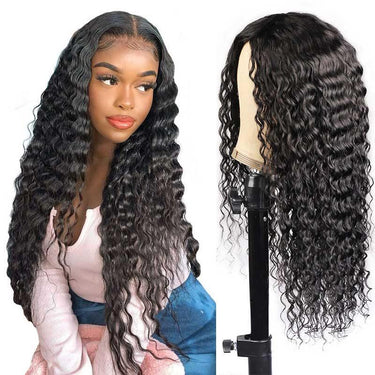 4x4 Deep Wave Lace Closure Wigs High Quality Human Hair Wigs