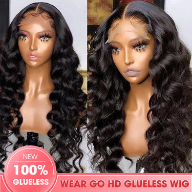 Pre Cut Lace Real Glueless 5x5 HD Lace Closure Loose Wave Wigs New Dome Cap Beginner Friendly Wig Wear & Go Glueless HD Lace Wig